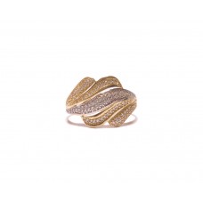 Zlatý dámský masivní prsten osazený zirkony AU0160 - kombinované zlato